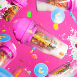 CRUNCHCUP XL Yellow - Portable Plastic Cereal Cups for Breakfast On the Go, To Go Cereal and Milk Container for your favorite Breakfast Cereals, No Spoon or Bowl Required