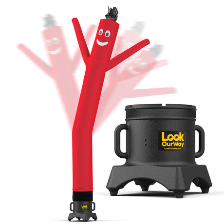 LookOurWay Air Dancers Wacky Waving Inflatable Tube Man Set - 10 Feet Tall Inflatable Dancing Man with Blower - Red