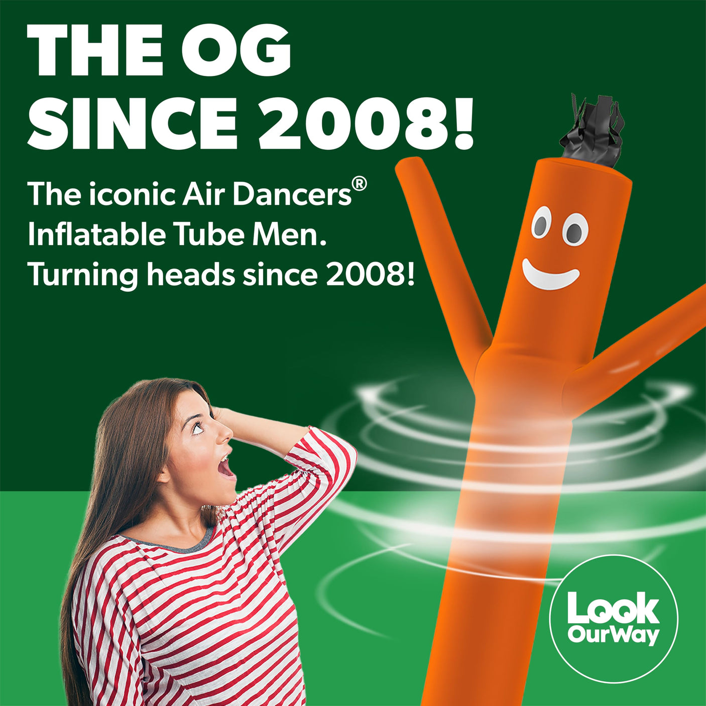 LookOurWay Air Dancers Wacky Waving Inflatable Tube Man Set - 10 Feet Tall Inflatable Dancing Man with Blower - Red