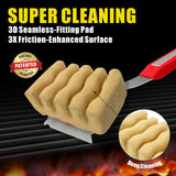 GRILLART Grill Brush Bristle Free. SteamWizards BBQ Replaceable Cleaning Head, Unique Seamless-Fit Scraper Tool for Cast Iron/Stainless-Steel Grates, Safe Barbecue Grill Cleaner-Red