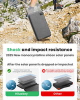 Hiluckey Solar Charger 25000mAh, Outdoor USB C Portable Power Bank with 4 Solar Panels, 3A Fast Charge External Battery Pack with 3 USB Outputs Compatible with Smartphones, Tablets, etc.
