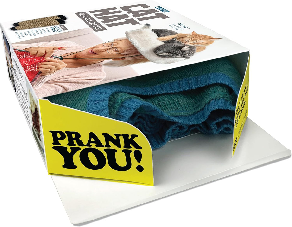 Prank Pack Prank Gift Box, Cat Hat, Wrap Your Real Present in a Funny Authentic Prank-O Gag Present Box, Perfect Novelty Gifting Box for Pranksters, Father's Day Gag Gift Box Empty