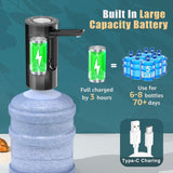 5-Gallon Water Bottle Pump Dispenser: YISH Electric Water Dispenser Pump for Bottled Water Foldable Drinking Water Pump USB-Charing Water Bottle Dispenser Automatic Water Gallon Pump