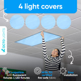 Magnetic Fluorescent Light Covers for Ceiling Lights - Astronomy Cover for Fluorescent & LED Fixture - Must Haves for Teacher Supplies - Classroom, Home, Office Decor - Shield Overhead Lighting