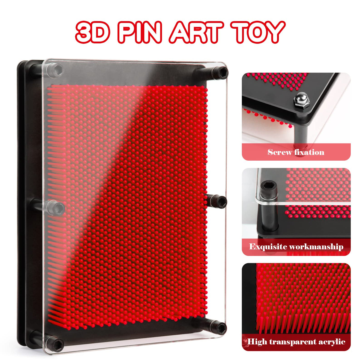3D Pin Art Sensory Toys for Kids 5-7, Pin Art Board Impression Sensory Toys for Kids with Autism, Autism Gifts for Autistic Children Age 3, 4, 5, 6, 7, 8, 9, 10+ Years Old Boys Girls