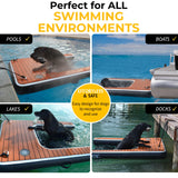 DOK Dog-DOK Inflatable Dock Platform: Safe & Easy Water Access for Dogs Up to 230 lbs; Floating Non-Slip EVA Foam with Dog Boat Ramp for Pool, Dock, & Lake | Military Grade & High Visibility