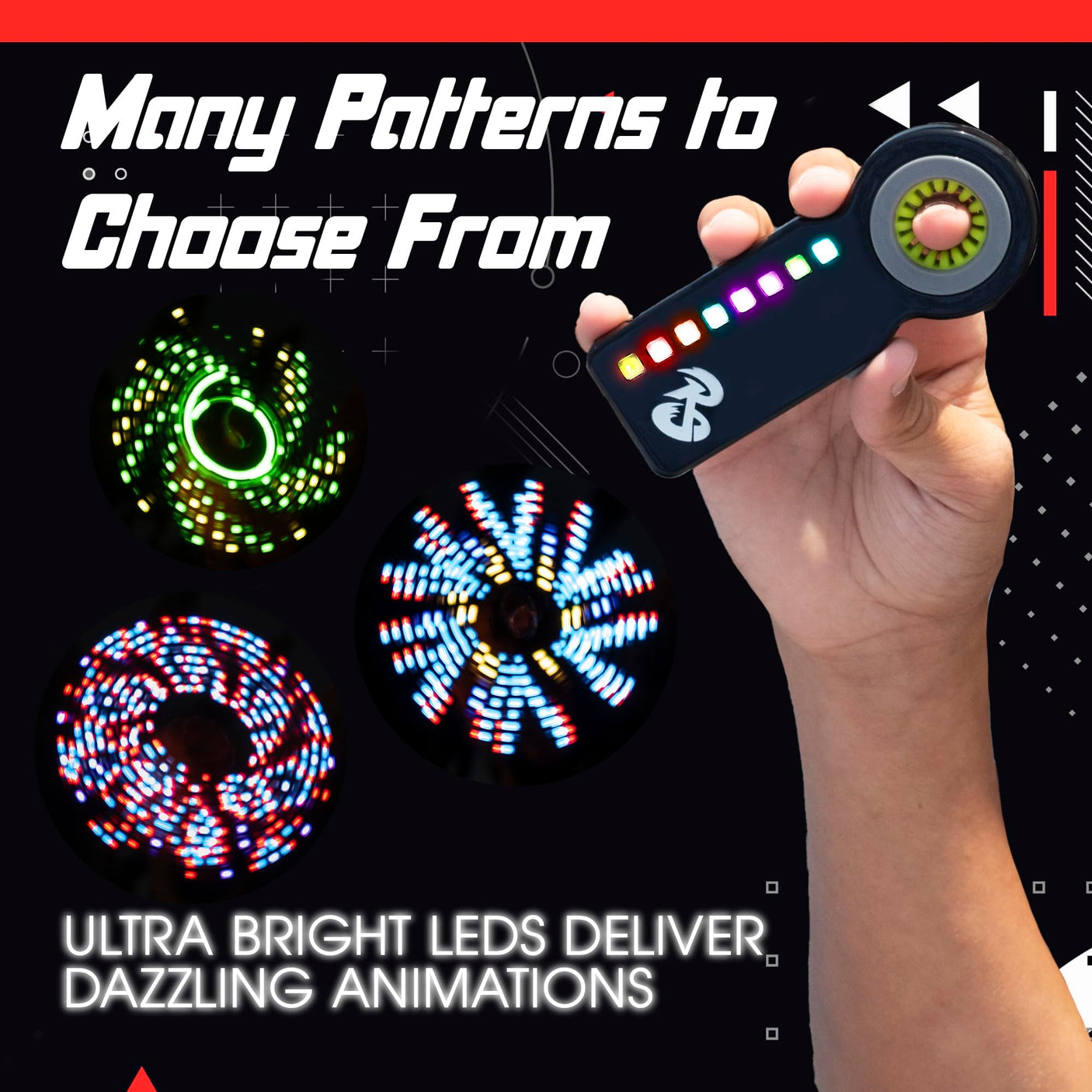 RingSlingr Energy Blast Green Fidget Spinner Toy, Durable, Portable LED Fidget Toy for Young Adults and Kids, Light Up Spinner Toy