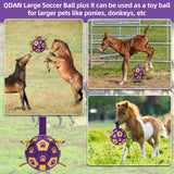 QDAN Premium Dog Toys Balls, Dog Soccer Ball with Straps, Dog Birthday Gifts, Herding Ball, Durable Balls for Small Medium Pet, Puppy Outdoor Toy, Pet Training Soccer Ball, World Cup Soccer (6 Inch)