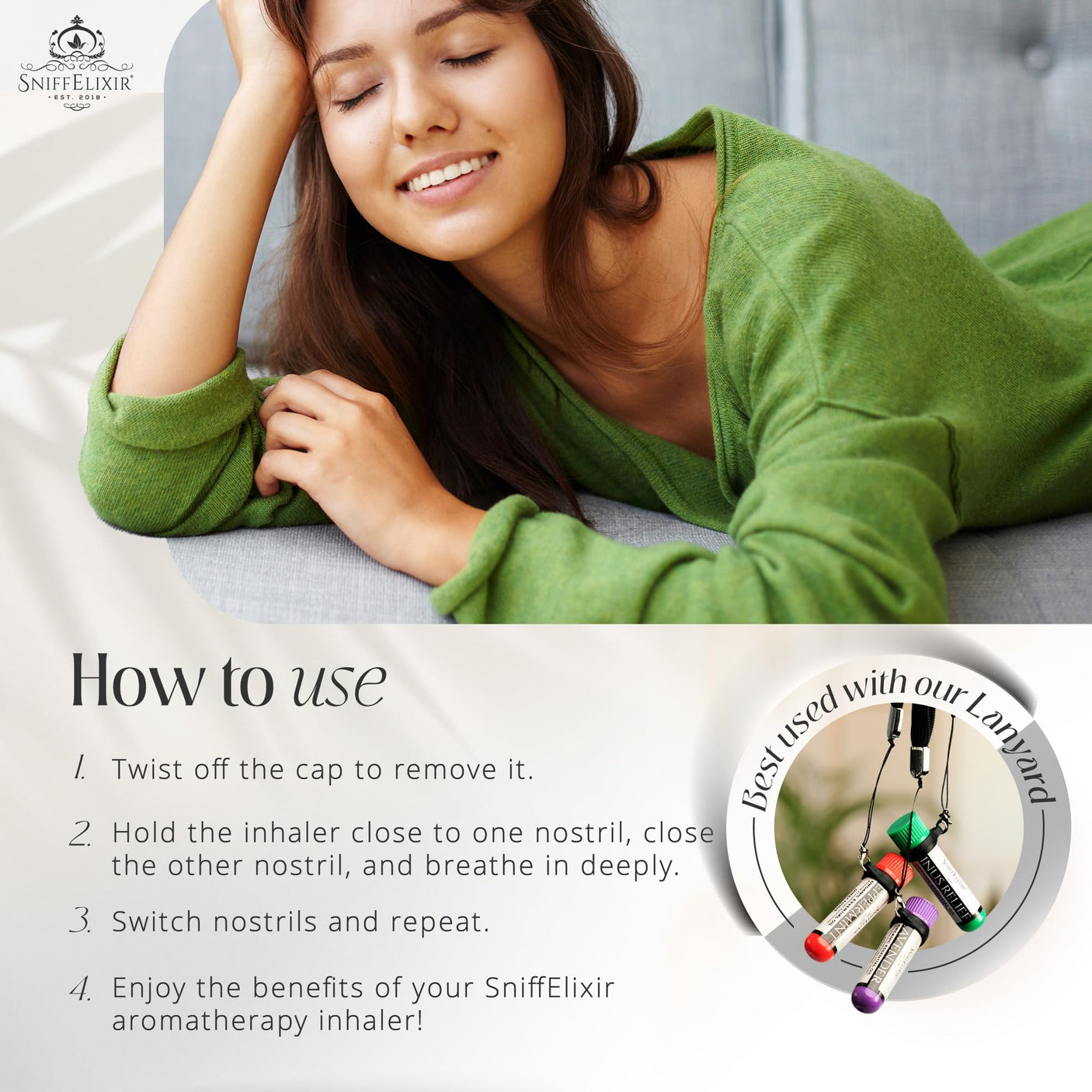 Nasal Stick Inhaler Lavender Nasal Aromatherapy Inhaler - Natural Essential Oil Inhaler for Calm Mind, Mood Boost Nausea Inhaler Relaxation Gifts Nasal Inhaler Stick Portable Nasal Inhalers for Adults