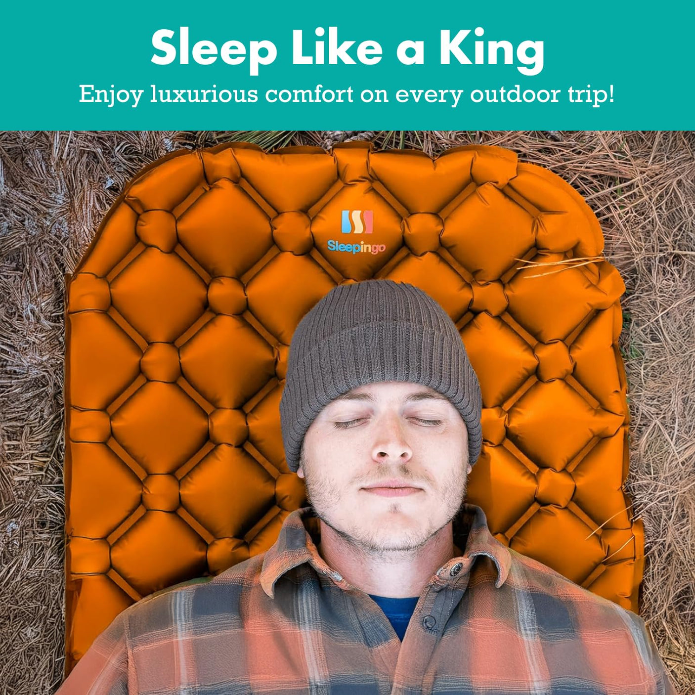 Ultralight Sleeping Mat - Inflatable & Compact Camping Air Mattress for Backpacking, Hiking