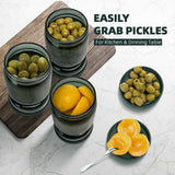 WhiteRhino Pickle Jar with Strainer Flip,34oz Pickle Container Pickle and Olive Hourglass Jar,Glass Flip Pickle Jar Juice Separator Jar with Airtight Lid for Jalapeno Gherkin