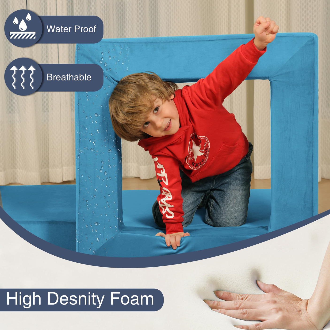 22Pcs Modular Kids Play Couch - Kids Couch for Playroom Bedroom Living Rooms Toddler Sofa for Inspiring Child Creativity，Children Convertible Foam Sofa