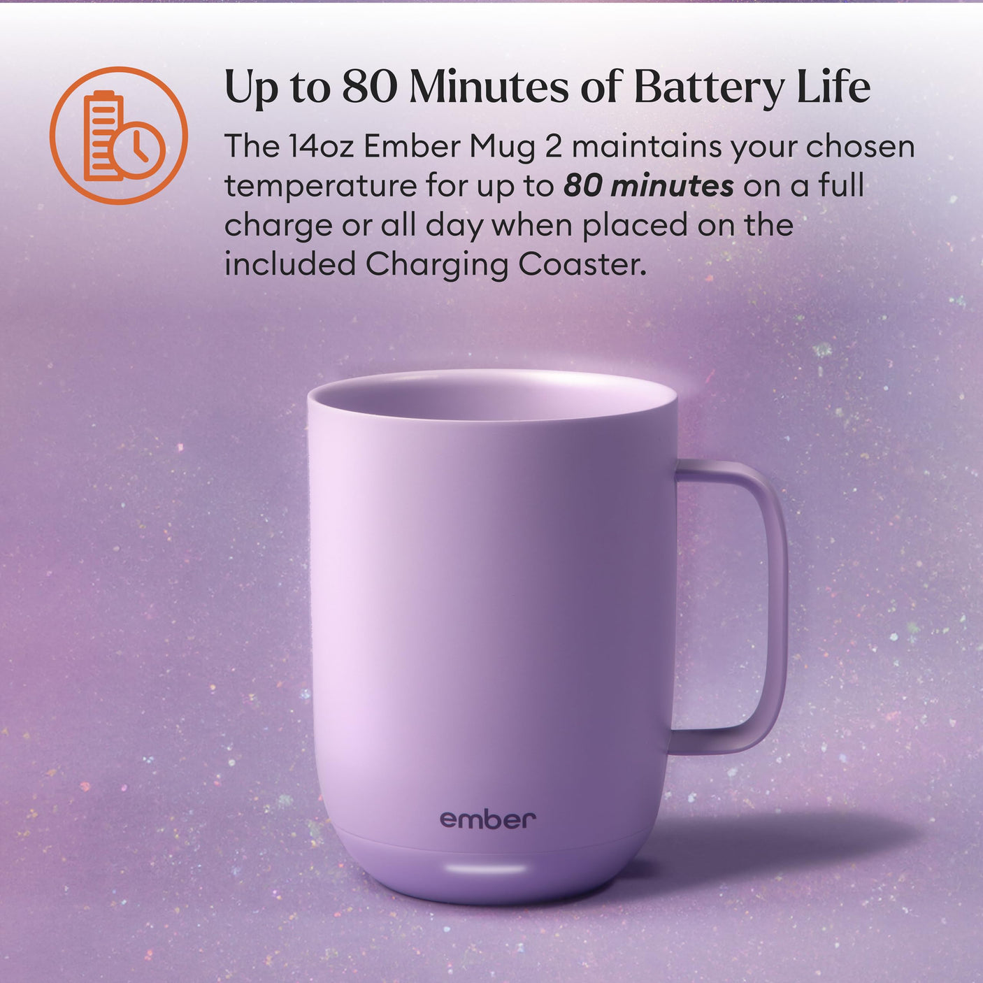 Ember Temperature Control Smart Mug 2, 14 Oz, App-Controlled Heated Coffee Mug with 80 Min Battery Life and Improved Design, White