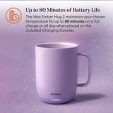 Ember Temperature Control Smart Mug 2, 14 Oz, App-Controlled Heated Coffee Mug with 80 Min Battery Life and Improved Design, White