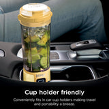 Ninja BC155PS Blast Two-Pack Portable Blender, Cordless, 18oz. Vessel, Personal Blender-for Shakes & Smoothies, BPA Free, Leakproof-Lid & Sip Spout, Rechargeable, Dishwasher Safe Parts, Peach & Stone