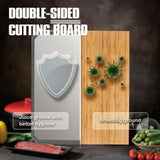 SNOWCLAD Stainless Steel Cutting Board,Double Sided Steel Cutting Boards for kitchen,Stainless Steel/Wheat straw pp Large Board for meat,non toxic Chopping,16 * 11 Inch,Dishwasher Safe