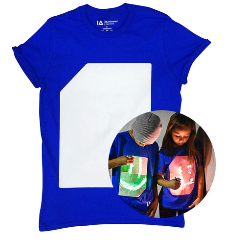 Illuminated Apparel Original Interactive Glow in The Dark T-Shirt - Fun for Birthday Parties & Festivals