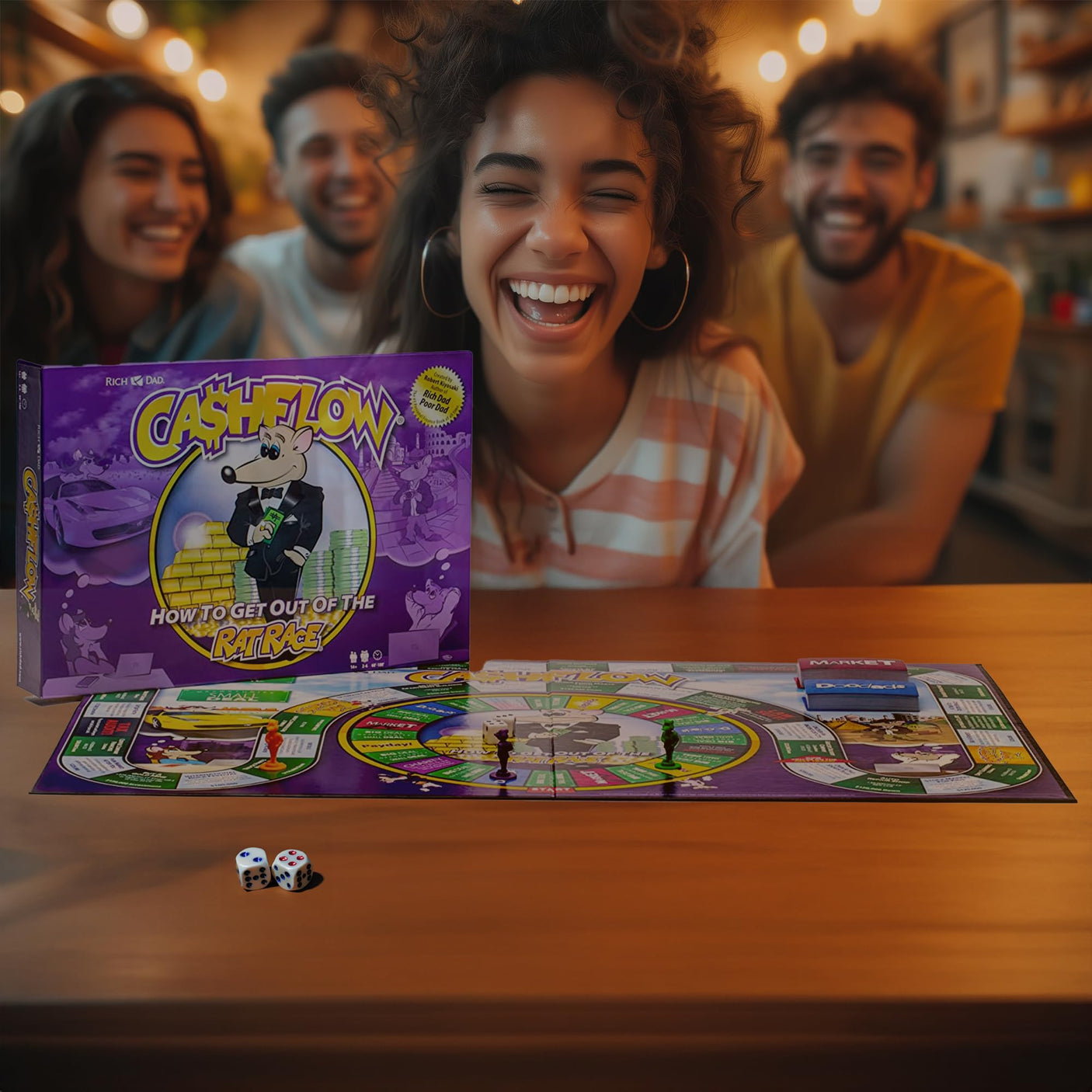 Rich Dad Cashflow Board Game for Kids, Children's Edition, Up to 6 Players, Ages 6+ - Fun and Educational Learning Games for Boys, Girls, and Family