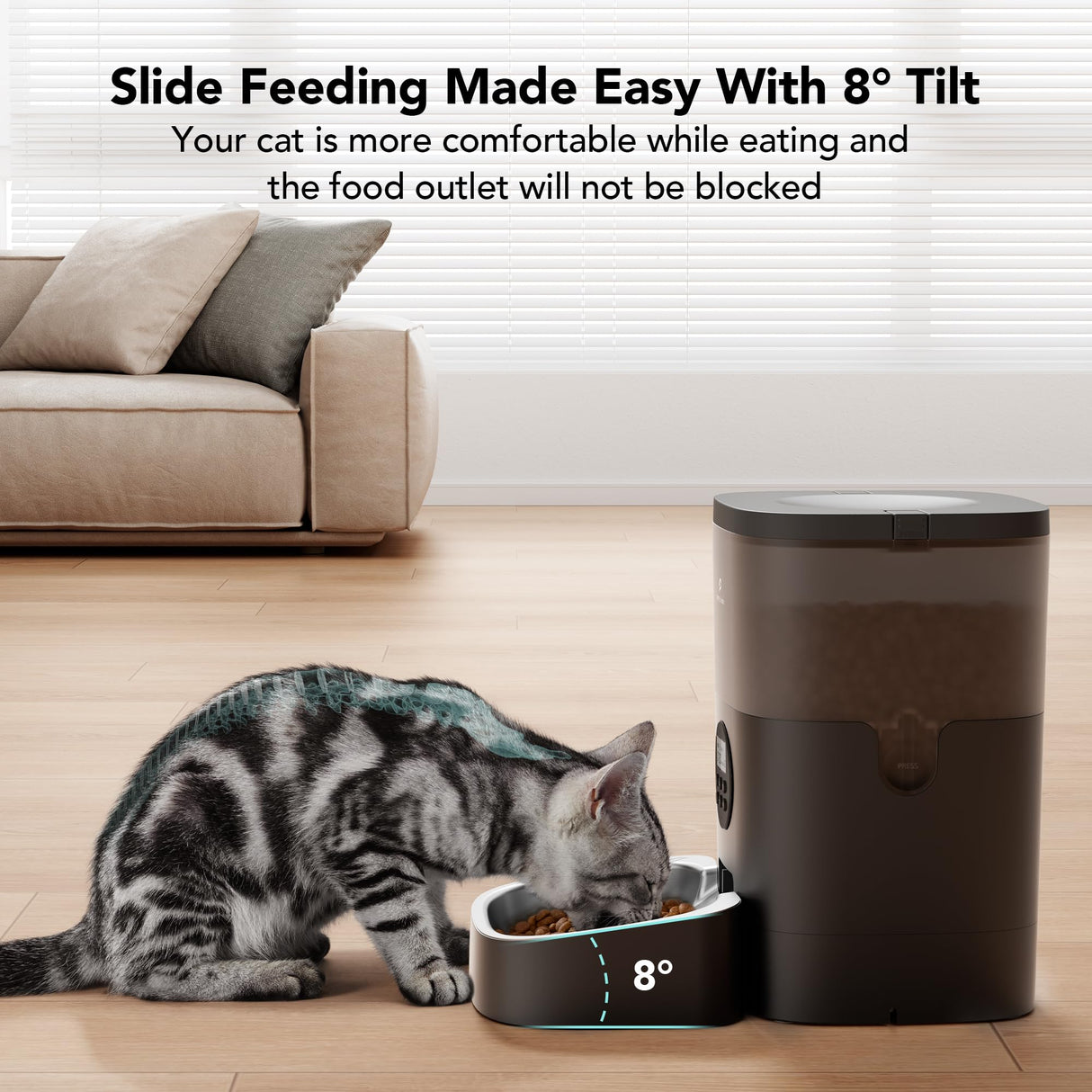 PETLIBRO Automatic Dog Feeder, 6L Dog Food Dispenser with Timer Interactive Voice Recorder, Auto Dog Feeder with Desiccant Bag 1-4 Meals Dry Food, Black Transparent