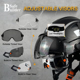 Industrial Safety Helmet with Visor Ear Muffs Hard Hat with Visor Vented Hardhats Construction Work Head Protection ANSI