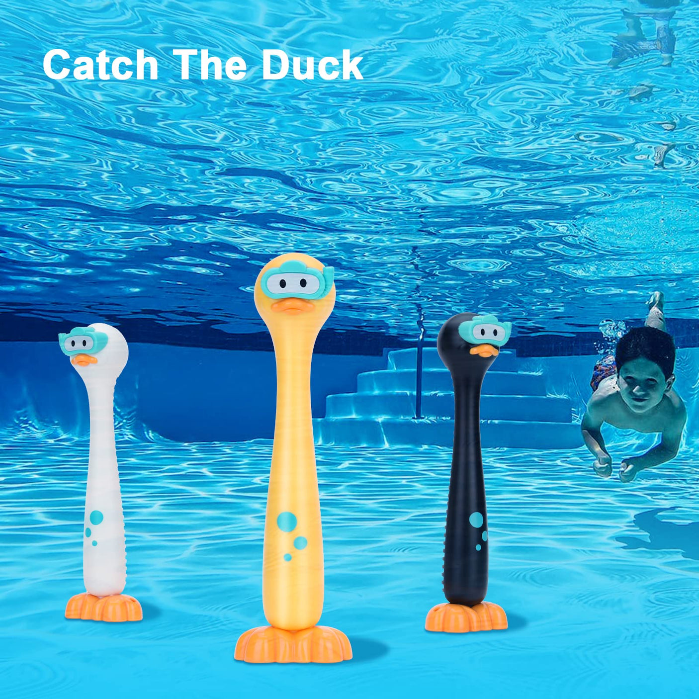 Summer Pool Toys Underwater Diving Games Dive Sticks Duck 3-Pack
