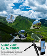 Monocular Telescope 80x100 High Power with Smartphone Adapter Tripod,Larger Vision Monoculars for Adults with BAK4 Prism & FMC Lens, Suitable for Bird Watching Hunting Hiking Camping Wildlife-Black