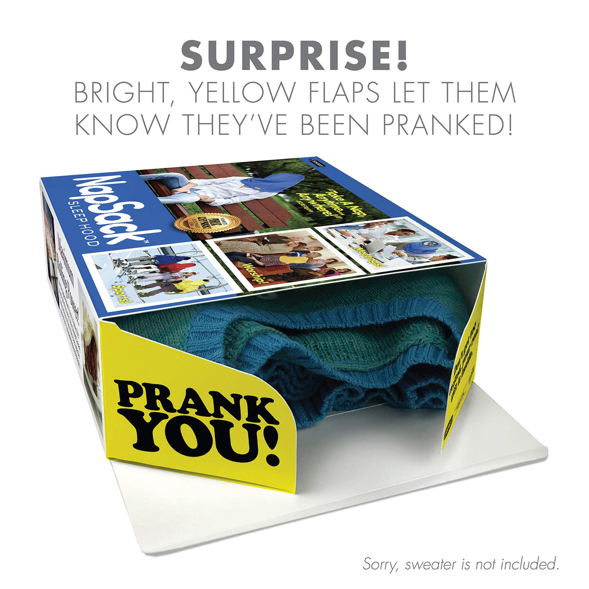 Prank-O My First Fire Prank Gift Box – Empty Box for Wrapping Real Presents – Hilarious Fake Packaging for Birthdays, Christmas, and Holidays – Fun Gag Gift Box for Men, Women, and Kids