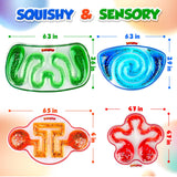 Squishy Sensory Toys for Kids - 4 Pack Fidget Toy Sensory Maze for Autism - Stress Relief Toys for Calm Down - Squeeze Fidget Toy Filled Goo, Glitter, Prizes for Kids Classroom,Classroom Must Haves