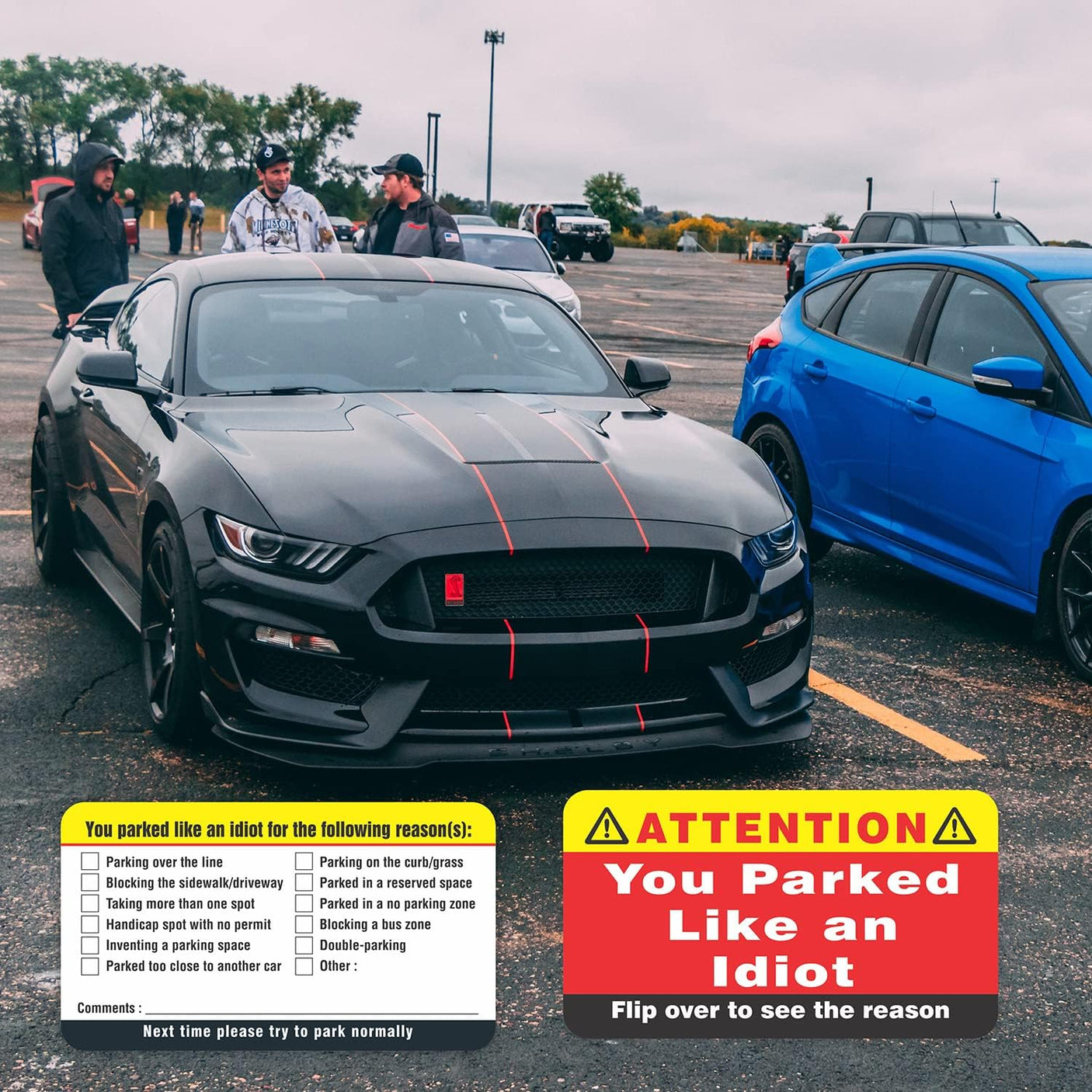 PARTH iMPEX You Parked Like an Idiot Business Cards (Pack of 100) Bad Parking Cards 3.5"x2" Multi Reasons Violation stocking stuffers for adults