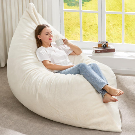 Hobestluk 3 in 1 Bean Bag Chair Giant Bean Bag Chairs Convertible Bean Bag Floor Cushion with Machine Washable Cover, Beanbag Chairs for Adult (Dark Grey)