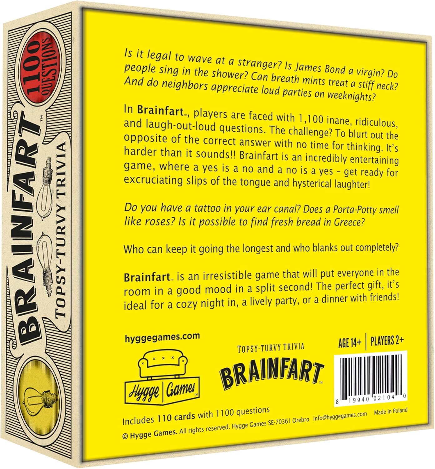 Hygge Games Brainfart Topsy Turvy Trivia Game, Sand