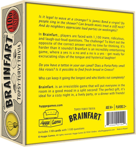 Hygge Games Brainfart Topsy Turvy Trivia Game, Sand