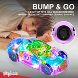 Light-Up Transparent Car Toy, Toys for Autistic Kids Ages 3-5 Sensory Toy for Kids with Autism Special Needs Toys, Bump and Go Toys for Toddlers Music and LED Effects Great Gift Idea