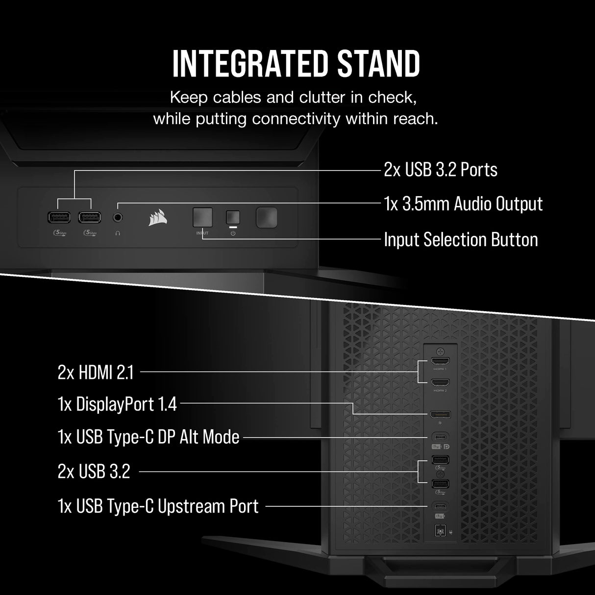 Corsair 45-Inch 240Hz OLED Gaming Monitor - 3440x1440, 0.03ms Response, G-SYNC/FreeSync Compatible