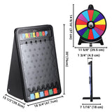 WinSpin 30" Prize Drop Board Foldable Stand Disk Drop Board Game Customizable 6 Slots with 10 Pucks for Carnival Tradeshow Party, (19"x30")