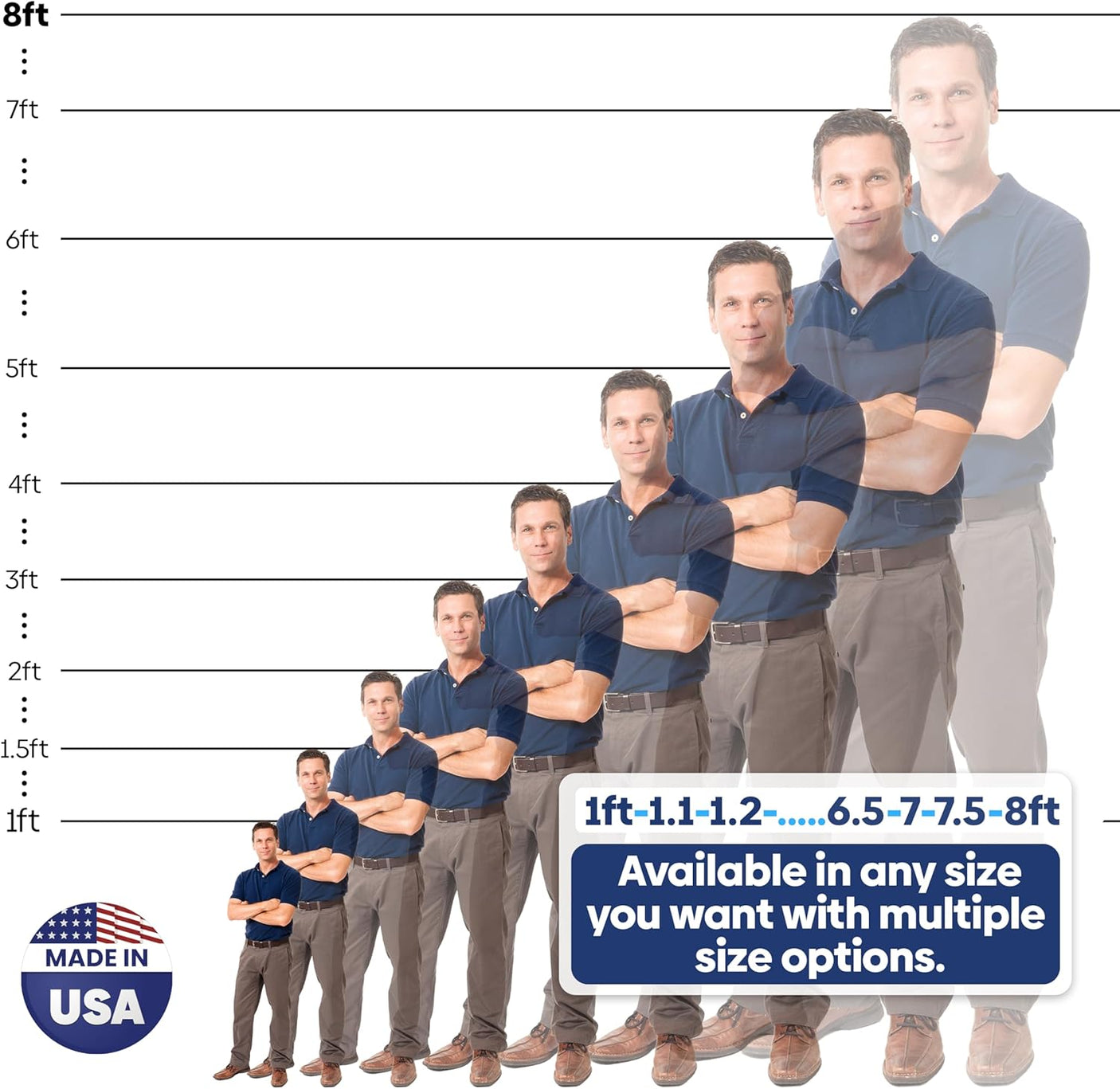 Generic Custom Life Size Cardboard Cutout - 2 Material Options, 1-8 ft - Personalized High Resolution Stand Up | Upload Photo - Perfect Decor for Wedding, Graduation, Birthday, PPUVTLCUTOPTOPT1PCBRDG