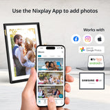 Nixplay Digital Picture Frame [AI-Enhanced] Stunning HD Touch Screen Display | Perfect Digital Picture Frame for Gifting | Auto-Rotation Feature, Securely Share Photos/Videos via Email or App | 10.1"