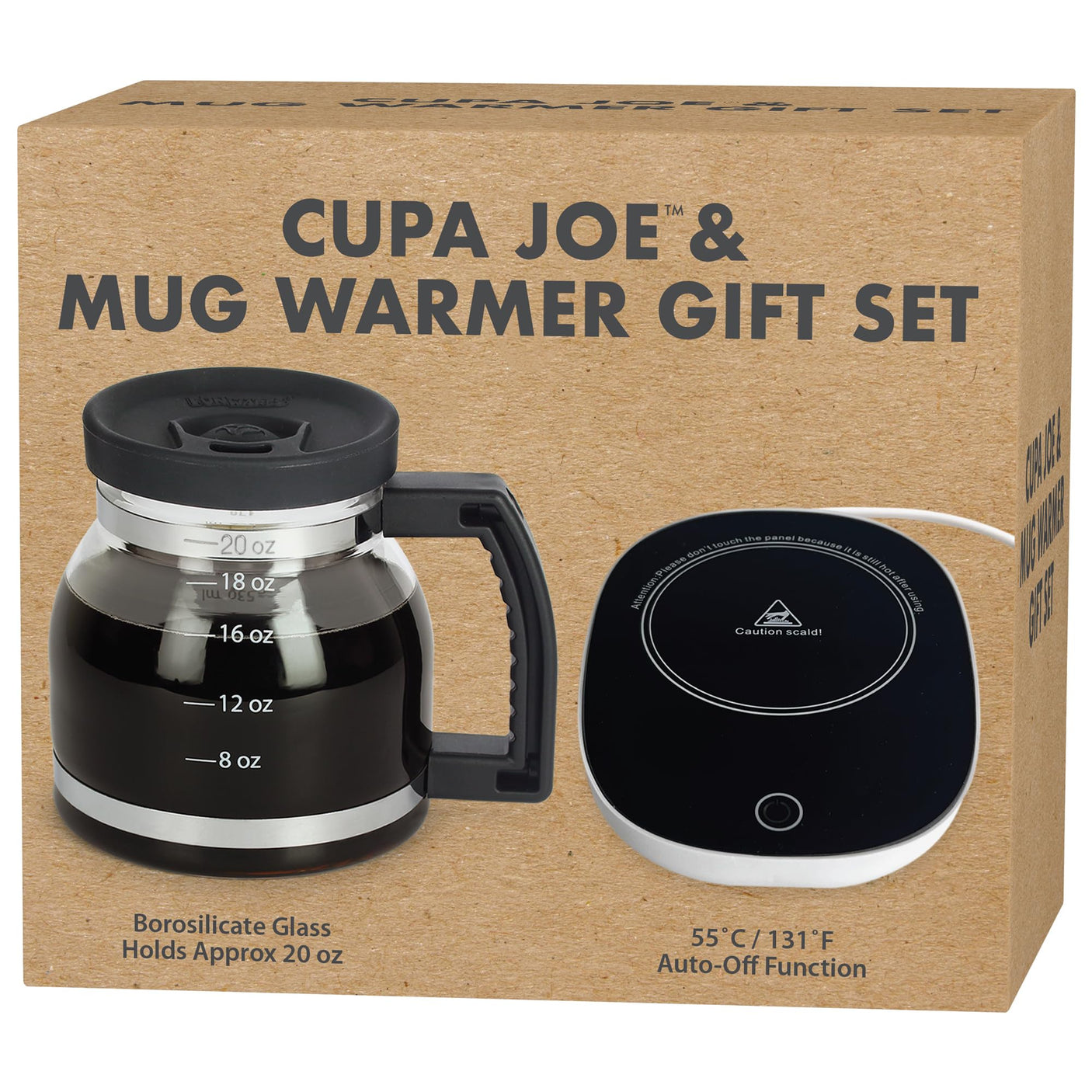 Cupa Joe Coffee Mug – 20oz Borosilicate Glass Diner Pot Mug with Spill-Proof Lid – Funny Novelty Gift for Coffee Lovers, Dads, Office, Travel & More