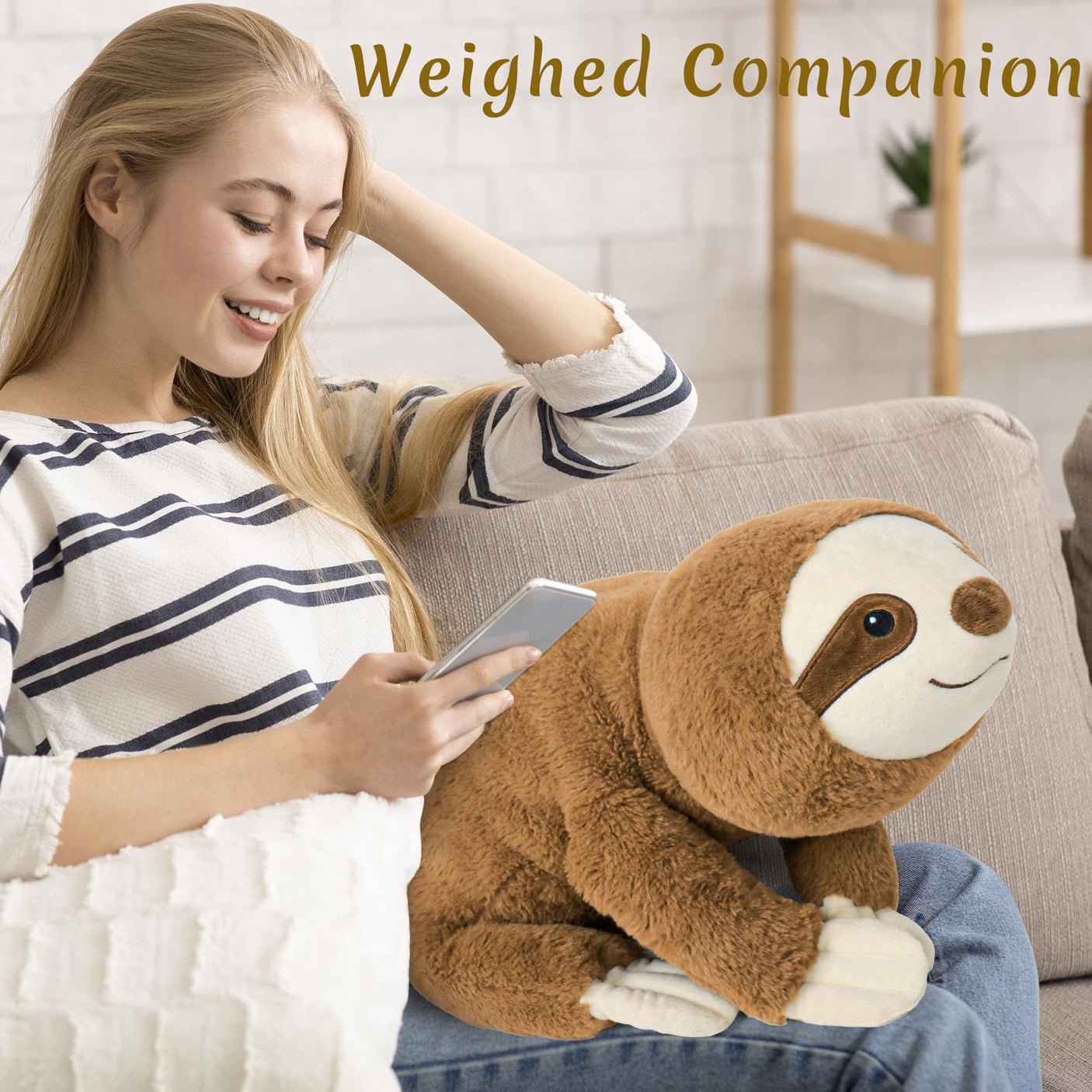 5 lbs, 24 inches Panda Weighted Stuffed Animals, Cuddly Weighted Panda Plush Pillow Giant Plushie Ideal Gift for Adults & Kids