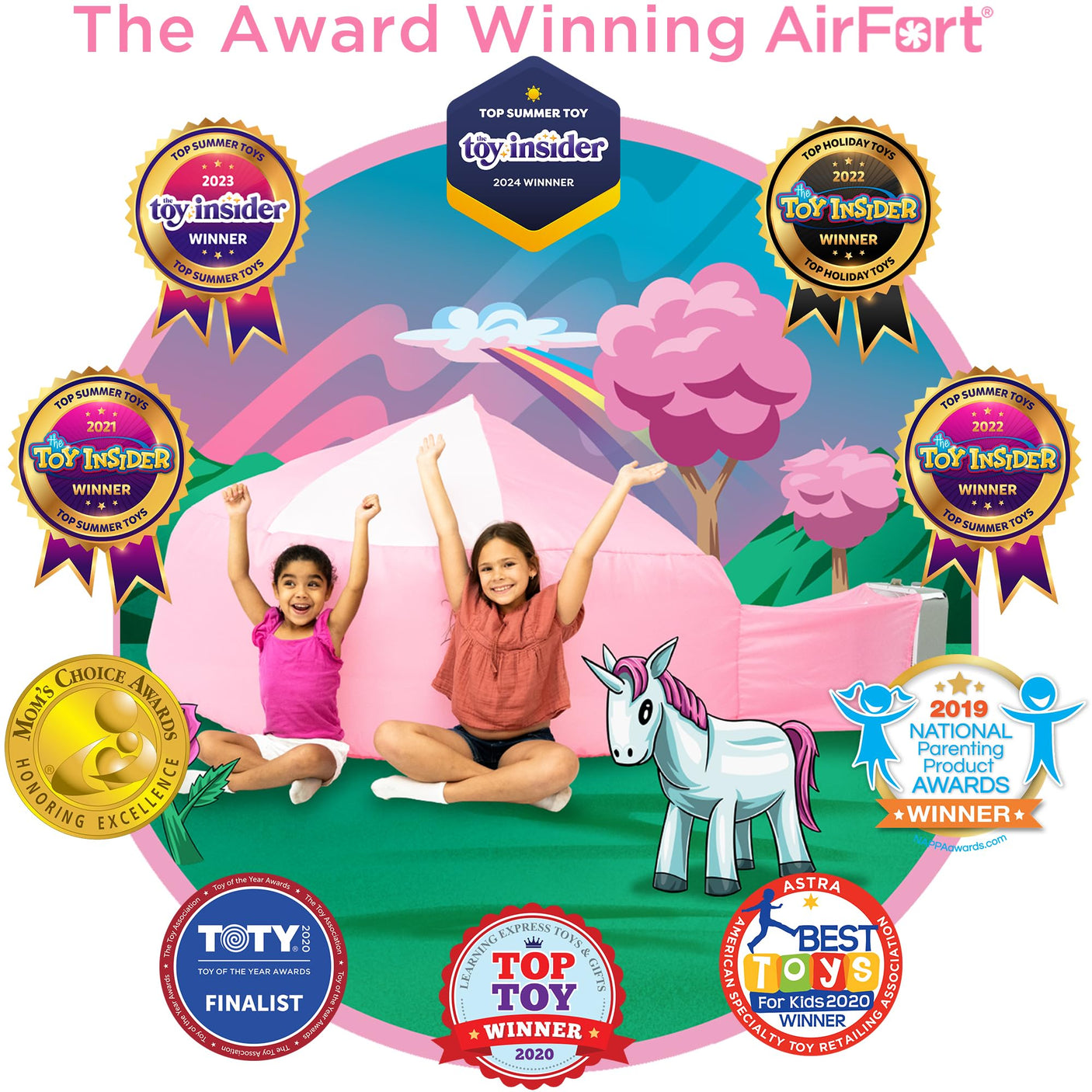 The Original Patented AirFort - Build A Fort in 30 Seconds, Inflatable Fort for Kids, Play Tent for 3-14 Years, A Playhouse Where Imagination Runs Wild, Fan not Included (Starry Night)
