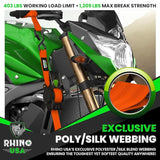 Rhino USA Retractable Ratchet Straps (4-Pack) - 1 Inch x 10 Feet (1,209lb Break Strength) - Heavy Duty Auto Self Retracting Tie Down Straps for Truck, Cargo Trailer, Motorcycle, Rad & More - Green