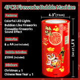 Fireworks Bubble Machine (13 Holes) with Dazzling RGB LED Lights, Automatic Sparklers Blower Toys, Portable Bubble Maker for Kids Party Wedding Christmas Chinese New Year, Birthday Balloons Decoration