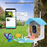 Bird Feeder with Camera,AI Identify Birds Species,Smart Birds Camera with Solar Powered,Auto Record 2K Birds Video in Backyard,Instant Notifications,Ideal Gifts for Family and Bird Lovers,Navy Blue