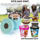 Vacuum Insulated Ice Cream Pint Cooler Keeps Frozen for hours enjoy ice cream anywhere (Stainless Steel)
