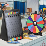 WinSpin 30" Prize Drop Board Foldable Stand Disk Drop Board Game Customizable 6 Slots with 10 Pucks for Carnival Tradeshow Party, (19"x30")