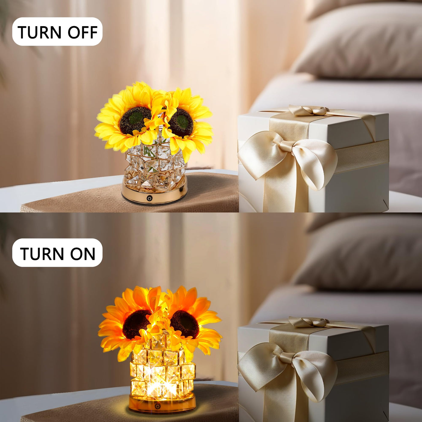 Sunflower LED Lamp for Women, Mother's Day Ideal for Bedroom Decor Sunflower Gifts for Mom Grandma Teacher Aunt Girlfriends Coworker Friend Wife Mothers Anniversary Birthday Christmas