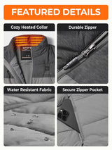 ORORO Men's Lightweight Heated Vest with Battery Pack (Charger Not Included)