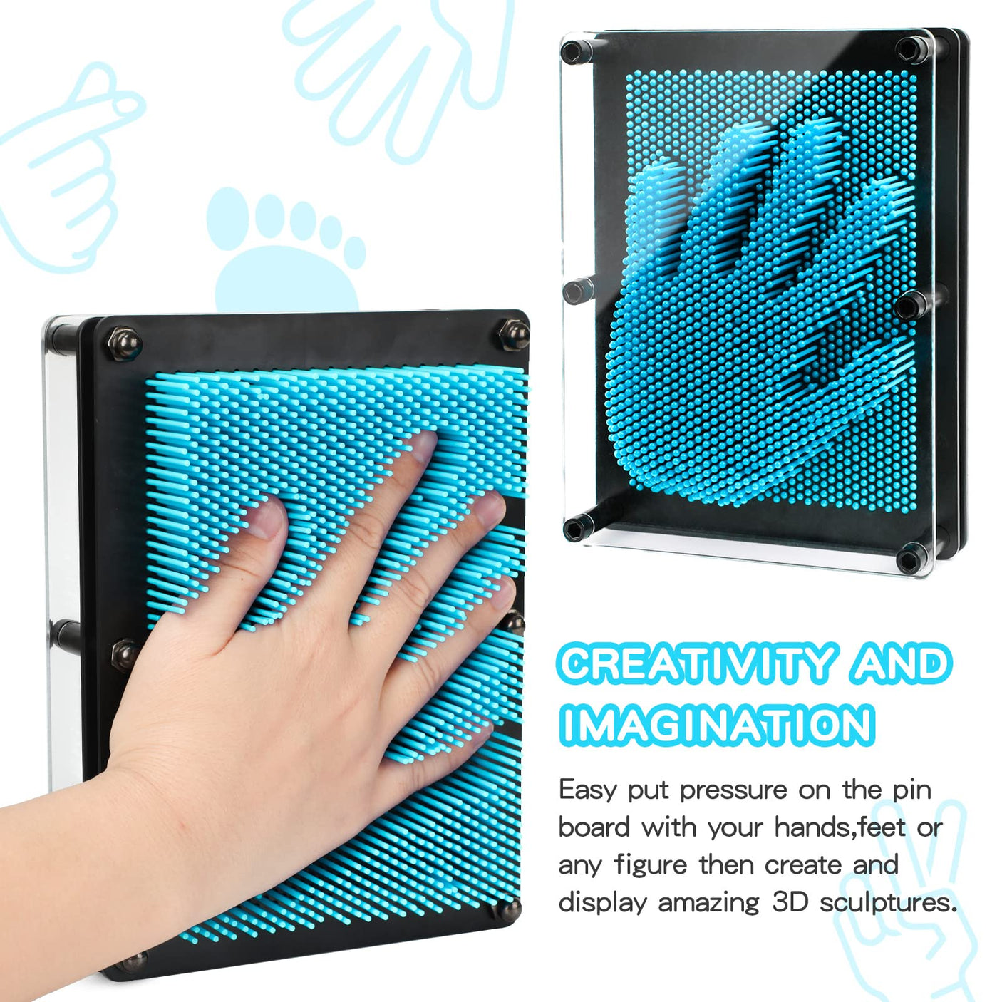3D Pin Art Sensory Toys for Kids 5-7, Pin Art Board Impression Sensory Toys for Kids with Autism, Autism Gifts for Autistic Children Age 3, 4, 5, 6, 7, 8, 9, 10+ Years Old Boys Girls