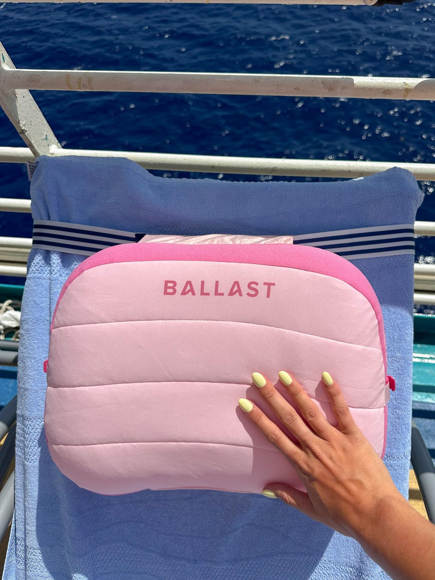Ballast Beach Pillow – Comfy, Durable & Compact, Stays Put on Windy Beaches with Patented Sand Pouch, Inflatable Pillow for Beaches, Pools, Camping, Festivals and Travel (Island Paradise)