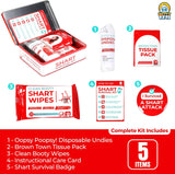 Funny Shart Survival Kit by Witty Yeti. Ultimate Poop Prank Gag Gift Set Contains Wet Wipes, Disposable Underwear, Tissues and Hilarious Badge. Novelty Fart Potty Pack Great for Friends or Family